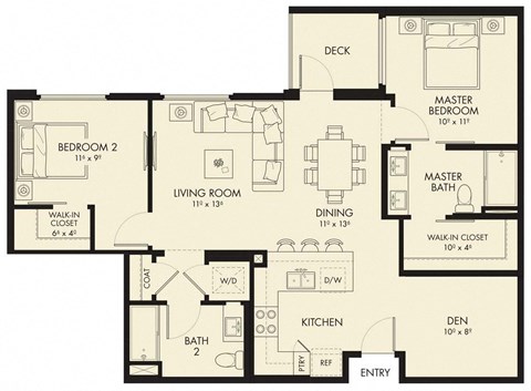 B5 Floor Plan at The Hub, San Diego, 92131